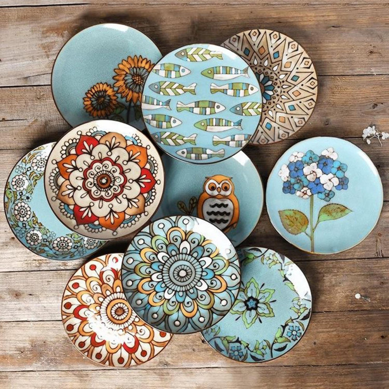 Turkish Theme Texture Ceramic Plates