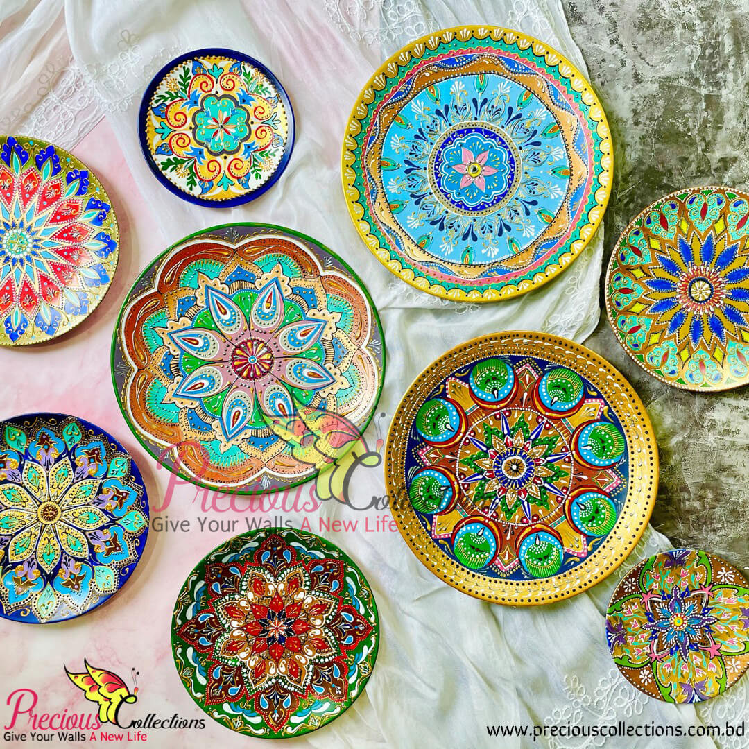 Turkish Theme Texture Hand Painting on Ceramic Plates